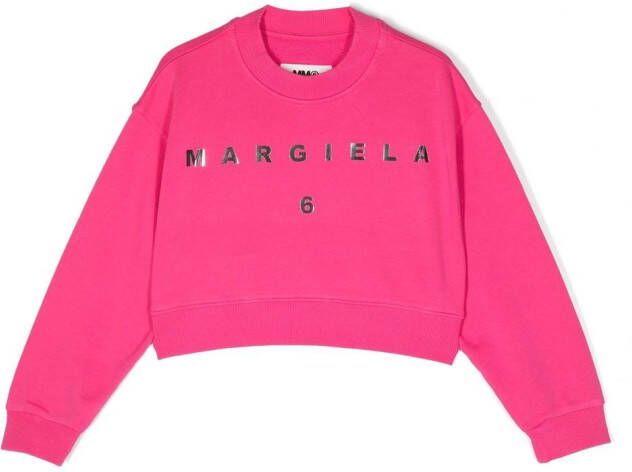 MM6 Maison Margiela Kids Sweater met logo Roze