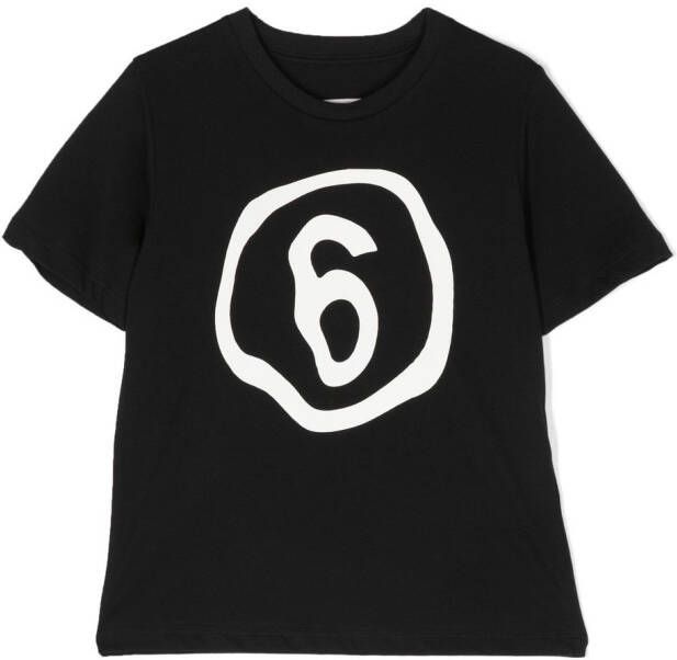 MM6 Maison Margiela Kids T-shirt met print Zwart