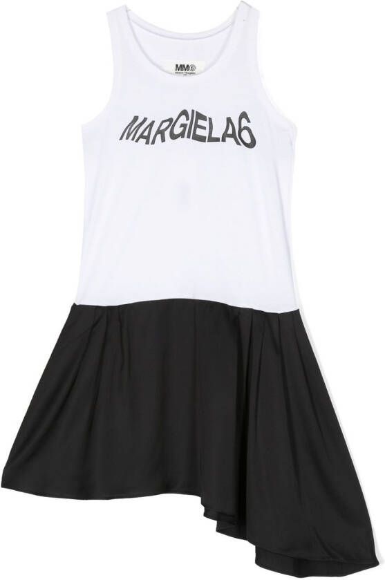 MM6 Maison Margiela Kids Asymmetrische jurk Wit