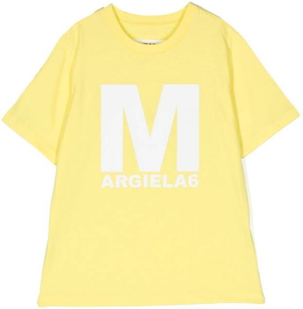 MM6 Maison Margiela Kids T-shirt met logoprint Geel