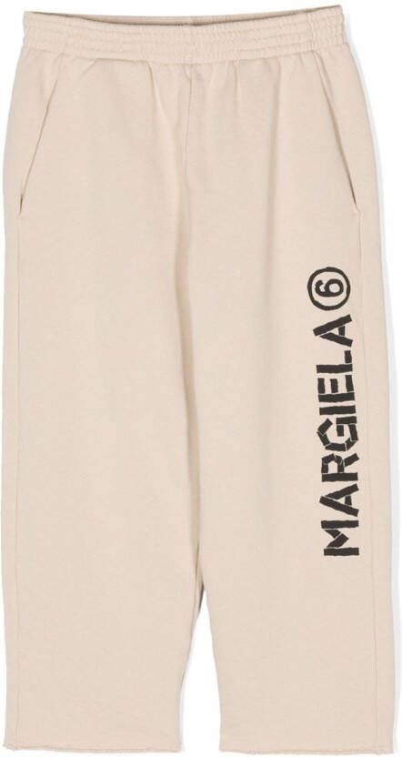 MM6 Maison Margiela Kids Trainingsbroek met logoprint Beige