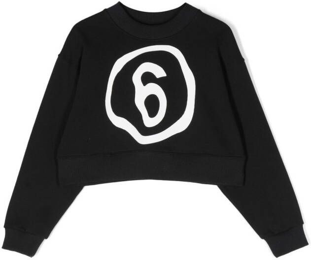 MM6 Maison Margiela Kids Sweater met logoprint Zwart