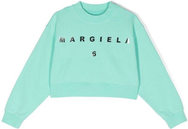 MM6 Maison Margiela Kids Sweater met logoprint Blauw