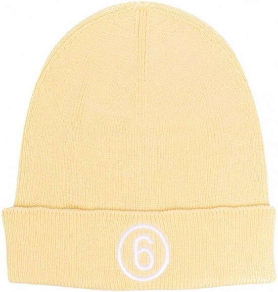 MM6 Maison Margiela Kids Muts met geborduurd logo Geel