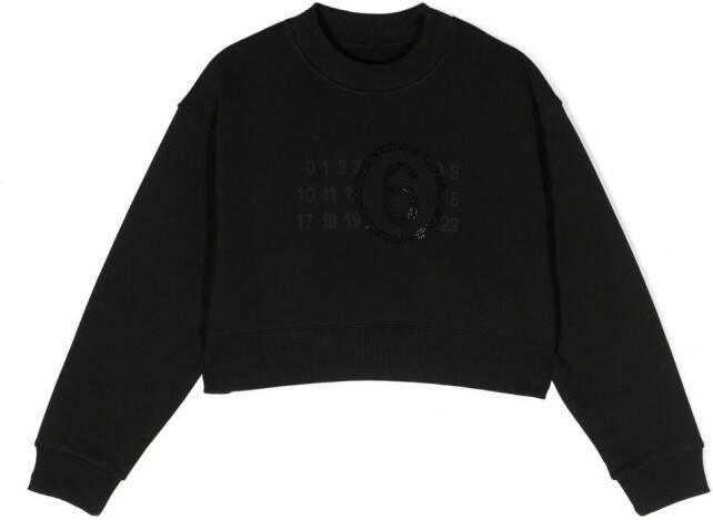 MM6 Maison Margiela Kids Sweater met bloe print Zwart