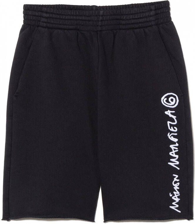 MM6 Maison Margiela Kids Shorts met geborduurd logo Zwart