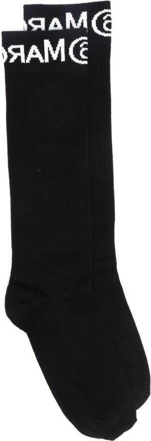 MM6 Maison Margiela Kids Sokken met logo afwerking Zwart