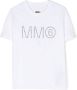 MM6 Maison Margiela Kids T-shirt verfraaid met studs Wit - Thumbnail 1