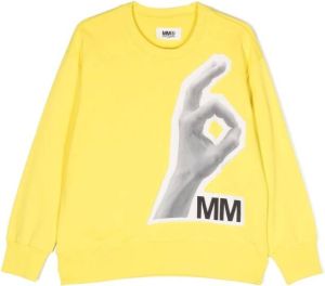MM6 Maison Margiela Kids Sweater met applicatie Geel