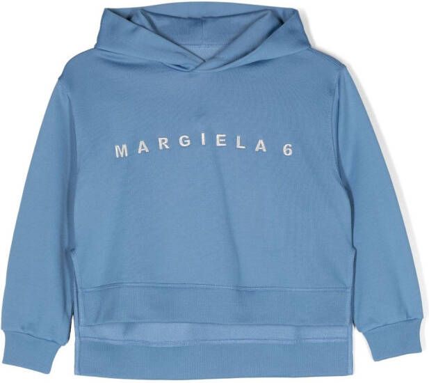 MM6 Maison Margiela Kids Sweater met geborduurd logo Blauw