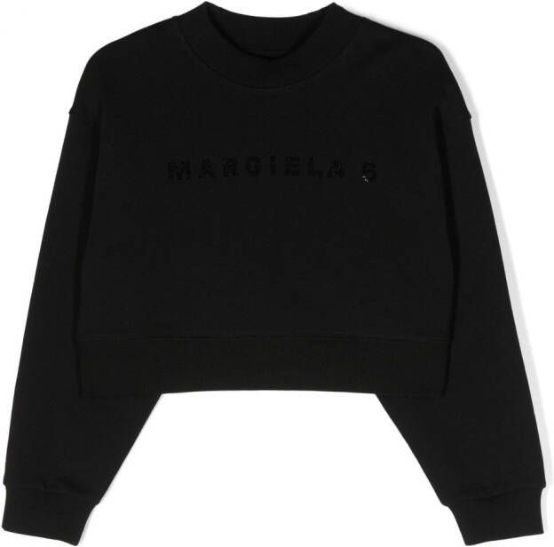 MM6 Maison Margiela Kids Sweater met logo Zwart