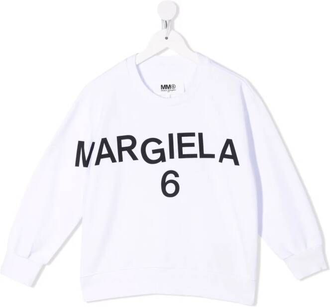 MM6 Maison Margiela Kids Sweater met logoprint Wit