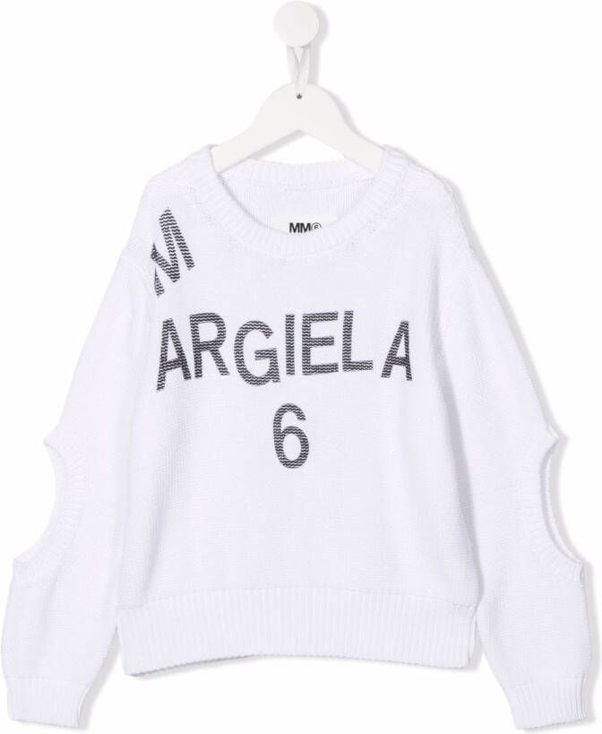 MM6 Maison Margiela Kids Sweater met logoprint Wit