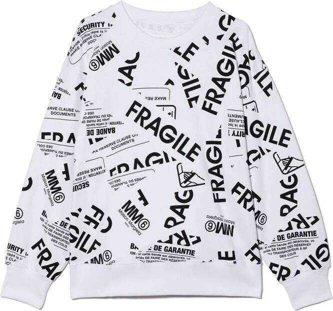 MM6 Maison Margiela Kids Sweater met ronde hals Wit