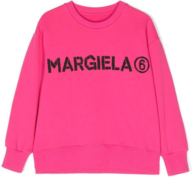 MM6 Maison Margiela Kids T-shirt met logo Roze