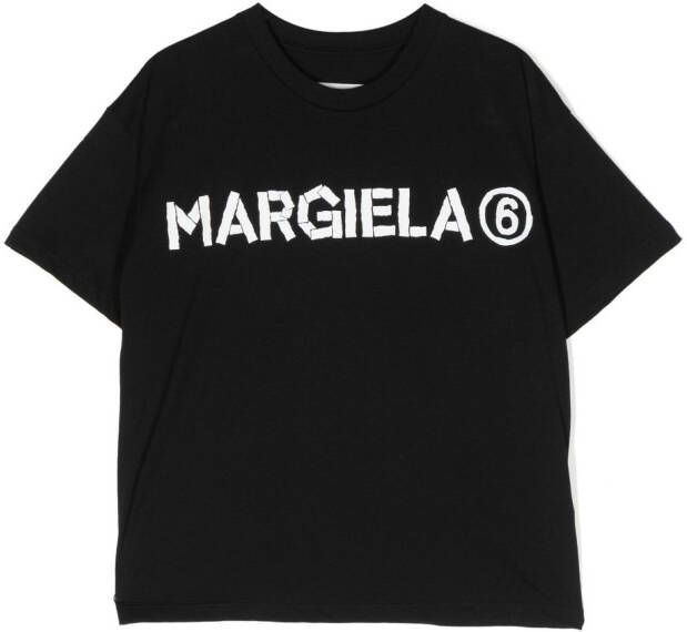 MM6 Maison Margiela Kids T-shirt met logo Zwart