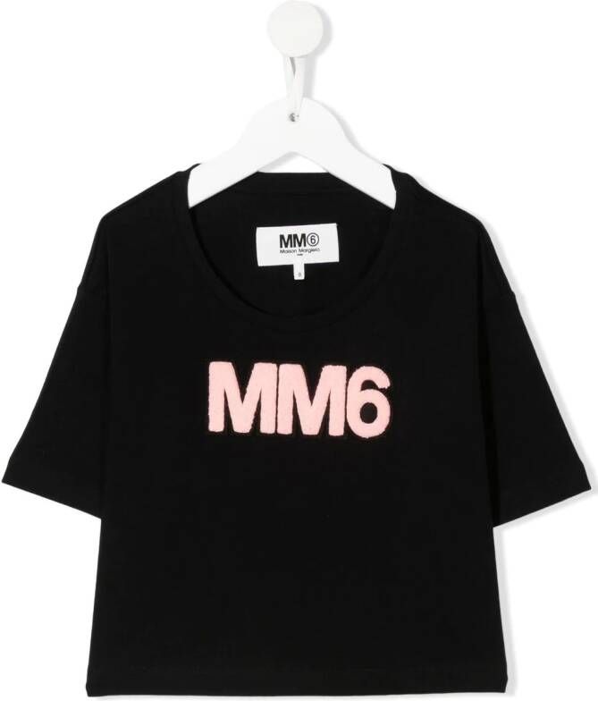 MM6 Maison Margiela Kids T-shirt met logopatch Zwart