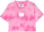 MM6 Maison Margiela Kids T-shirt met logopatch Roze - Thumbnail 1