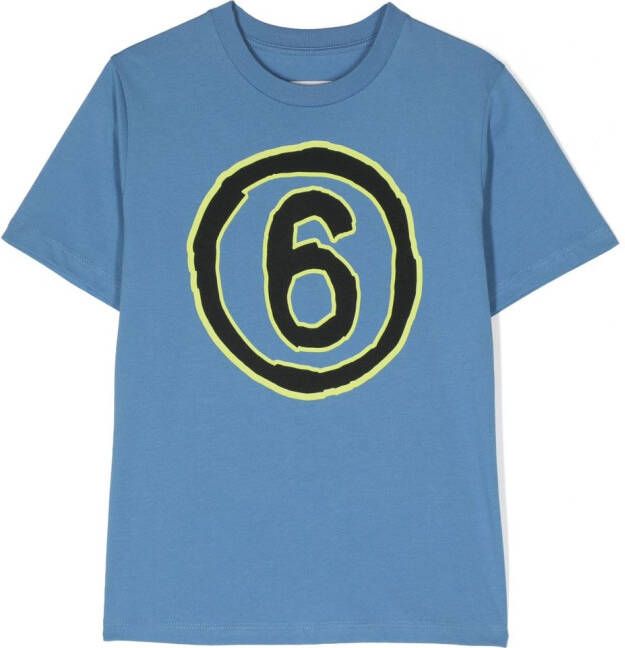 MM6 Maison Margiela Kids T-shirt met logoprint Blauw