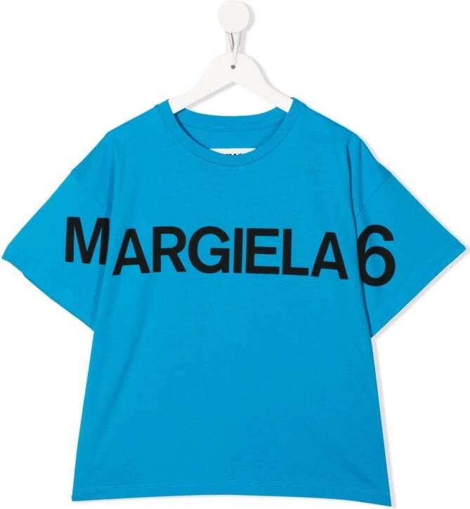 MM6 Maison Margiela Kids T-shirt met logoprint Blauw