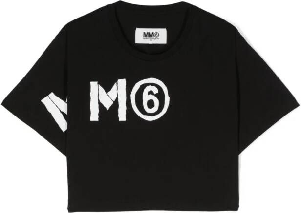 MM6 Maison Margiela Kids T-shirt met logoprint Zwart