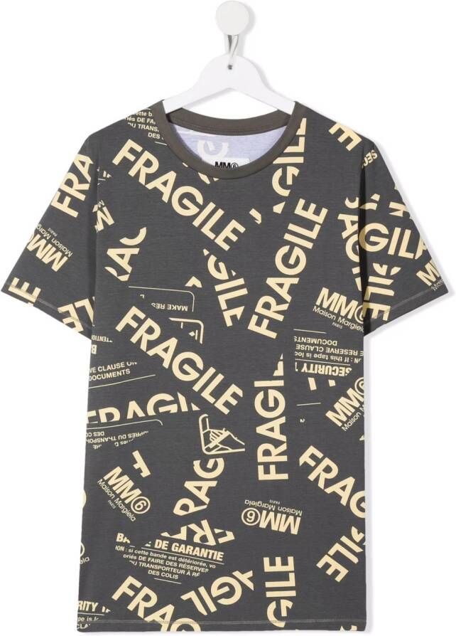 MM6 Maison Margiela Kids T-shirt met print Grijs