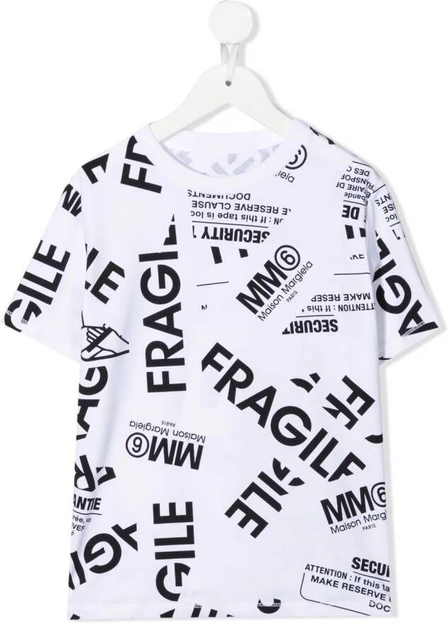 MM6 Maison Margiela Kids T-shirt met print Wit