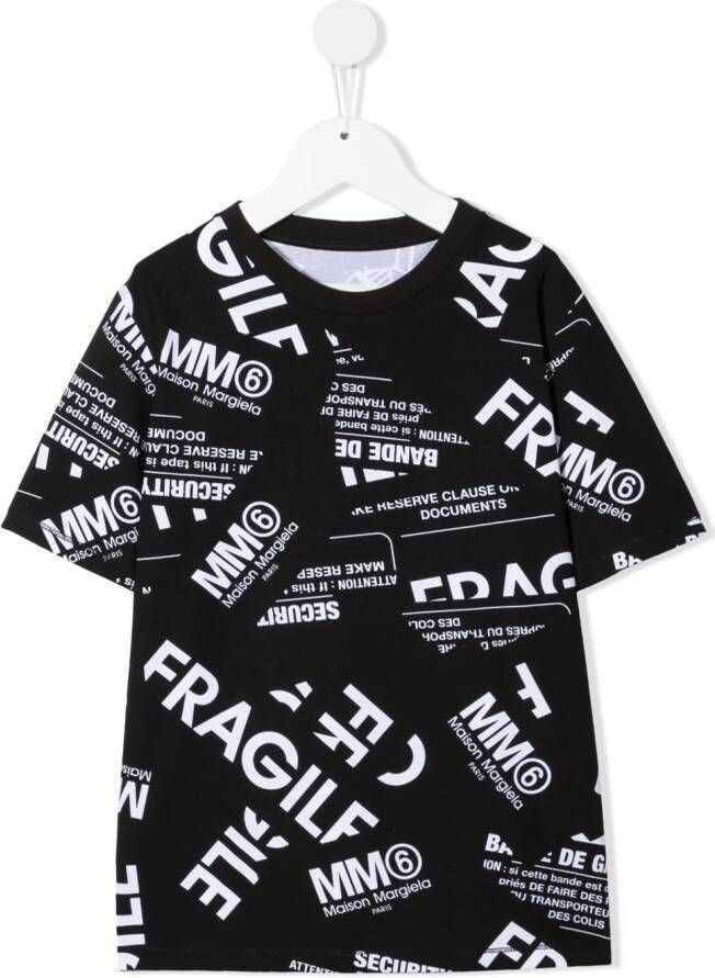 MM6 Maison Margiela Kids T-shirt met print Zwart