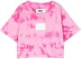 MM6 Maison Margiela Kids T-shirt met tie-dye print Roze - Thumbnail 1