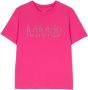 MM6 Maison Margiela Kids T-shirt met verfraaid logo Roze - Thumbnail 1