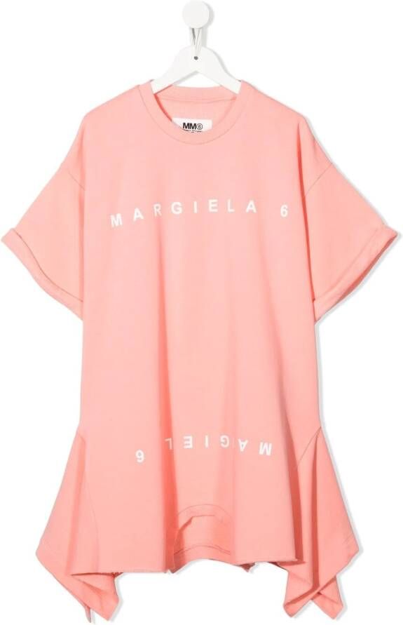 MM6 Maison Margiela Kids T-shirtjurk met print Roze