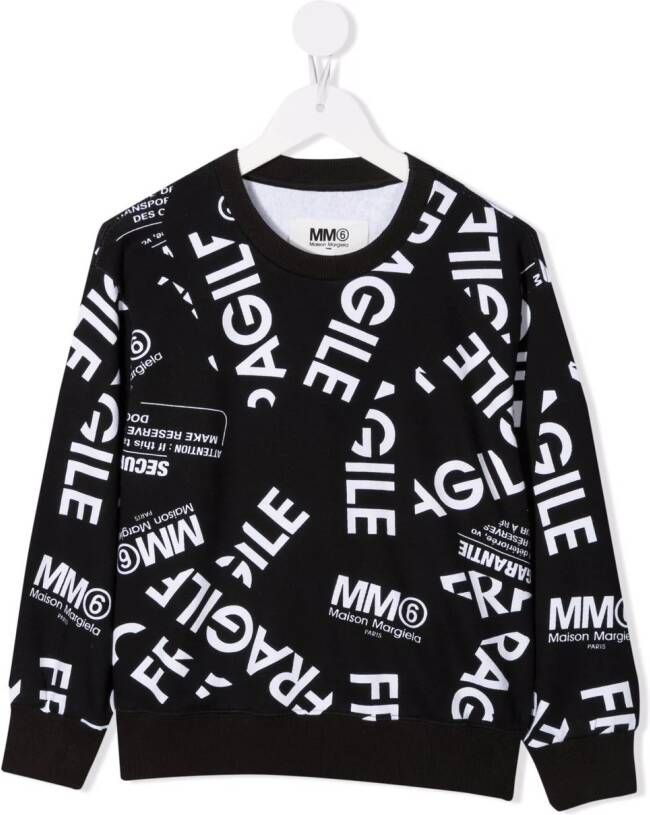 MM6 Maison Margiela Kids Trui met logoprint Zwart