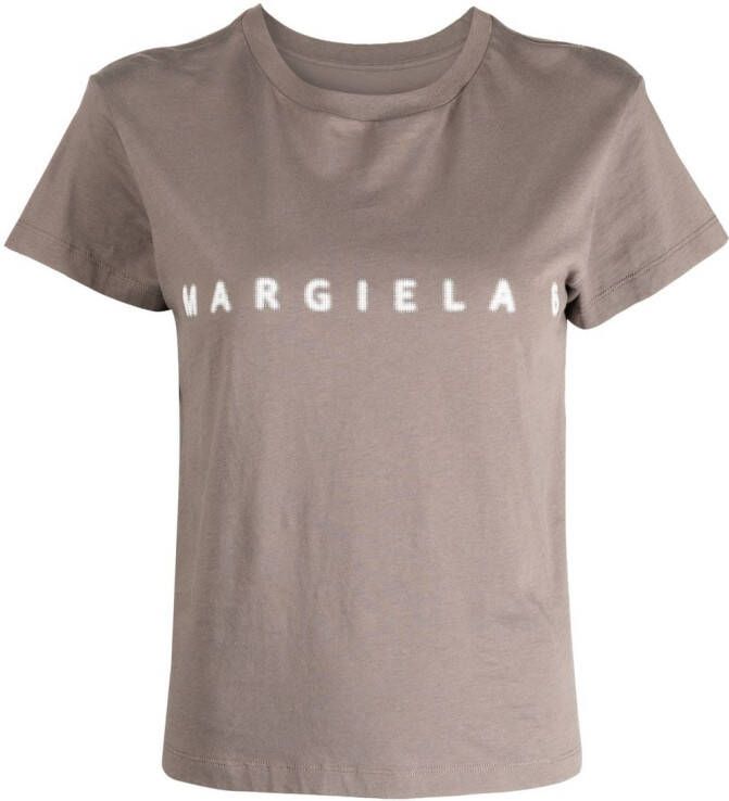 MM6 Maison Margiela T-shirt met logoprint Bruin