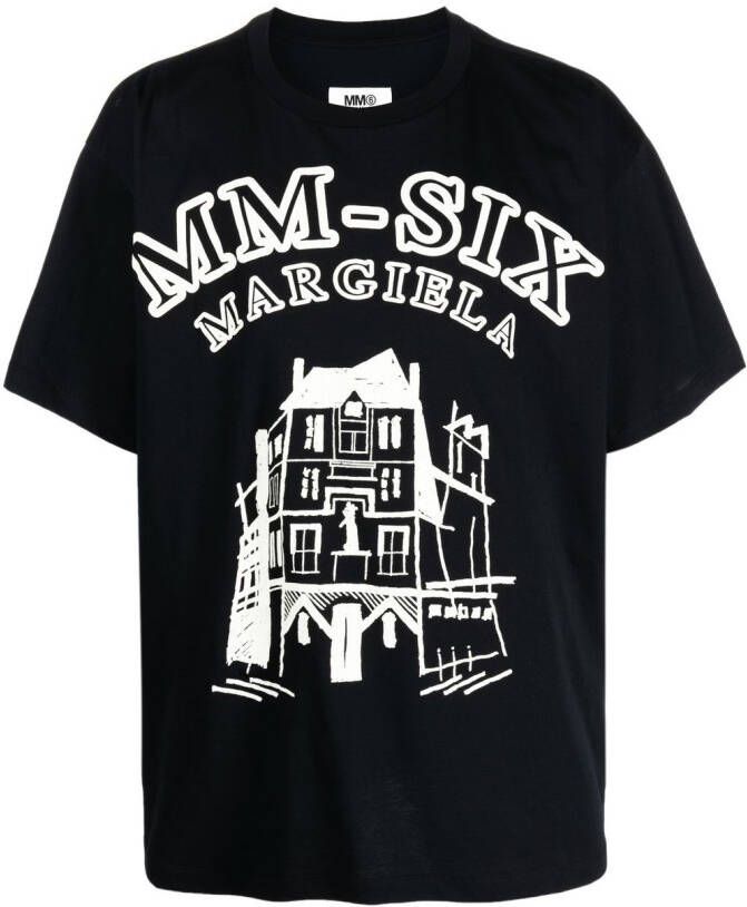 MM6 Maison Margiela T-shirt met logoprint Zwart
