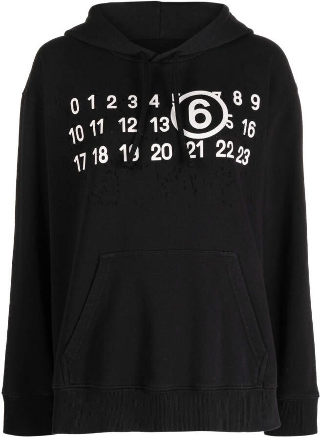 MM6 Maison Margiela Hoodie met logoprint Zwart