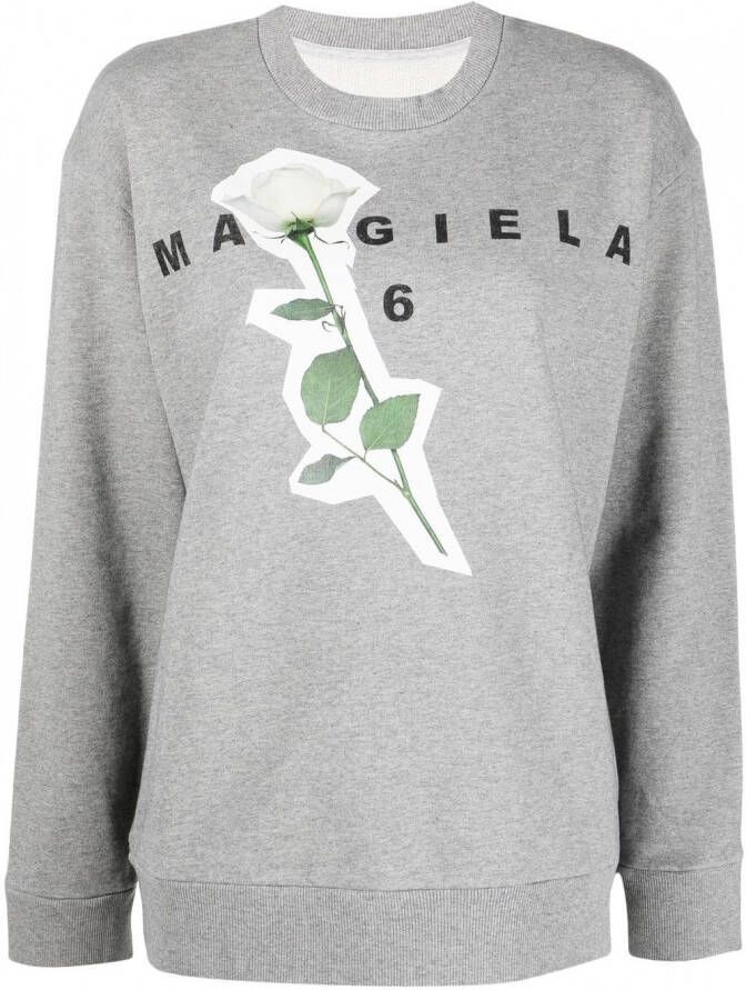 MM6 Maison Margiela Sweater met logoprint Grijs