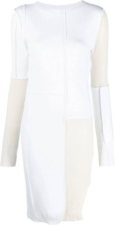 MM6 Maison Margiela Midi-jurk met colourblocking Wit