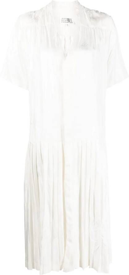 MM6 Maison Margiela Midi-jurk met V-hals Wit