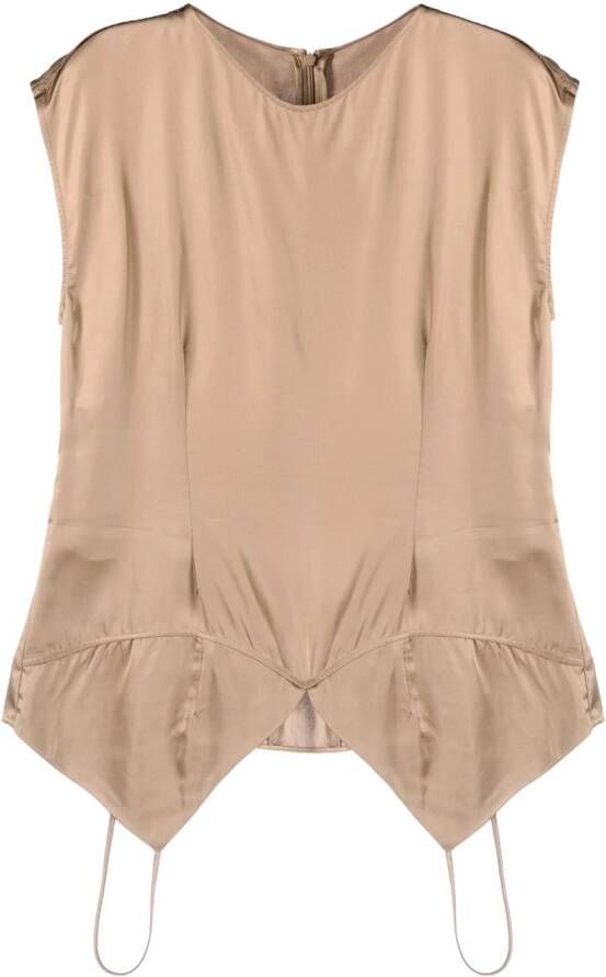 MM6 Maison Margiela Mouwloze top Bruin