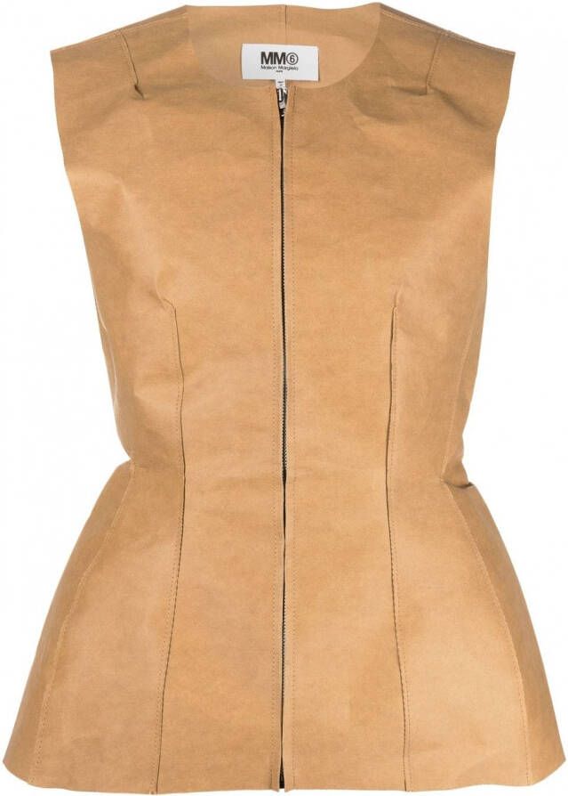 MM6 Maison Margiela Mouwloze top Bruin