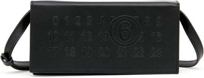 MM6 Maison Margiela Numeric crossbodytas met logo-reliëf Zwart