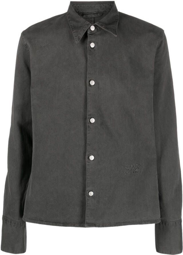 MM6 Maison Margiela Overhemd met geborduurd logo Grijs