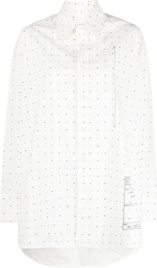 MM6 Maison Margiela polka dot-print cotton shirt Wit