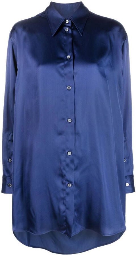 MM6 Maison Margiela Satijnen blouse Blauw