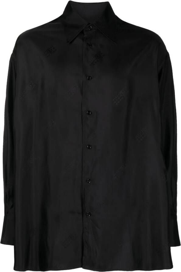 MM6 Maison Margiela Satijnen overhemd Zwart