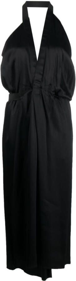 MM6 Maison Margiela Satijnen halterjurk Zwart