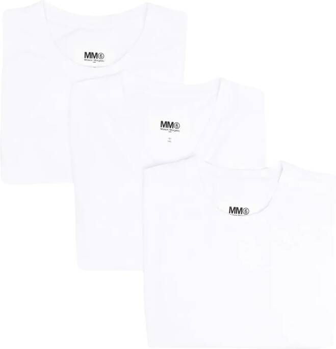 MM6 Maison Margiela Drie katoenen T-shirts Wit