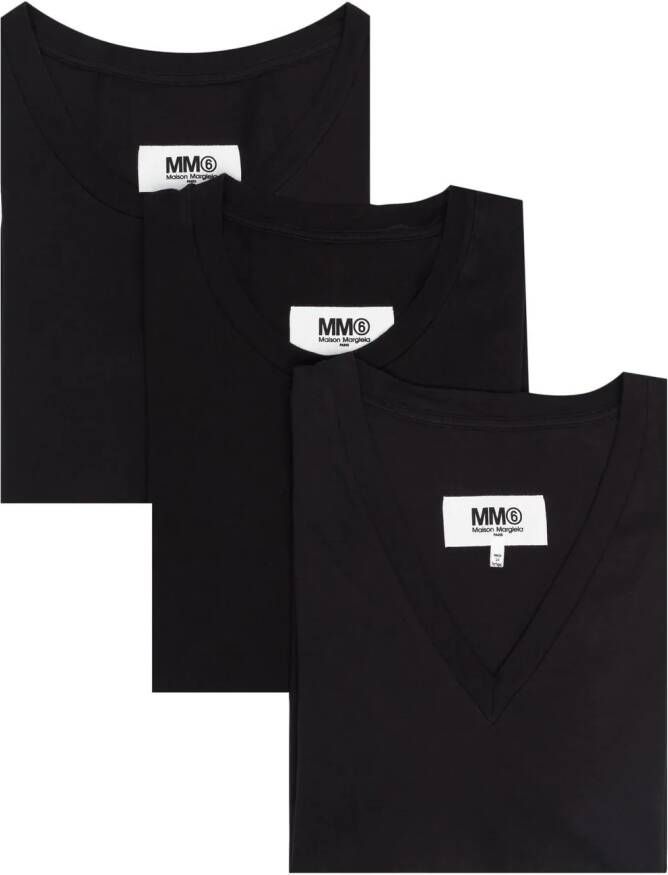 MM6 Maison Margiela Set van drie T-shirts Zwart