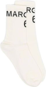 MM6 Maison Margiela Sokken met geborduurd logo Wit
