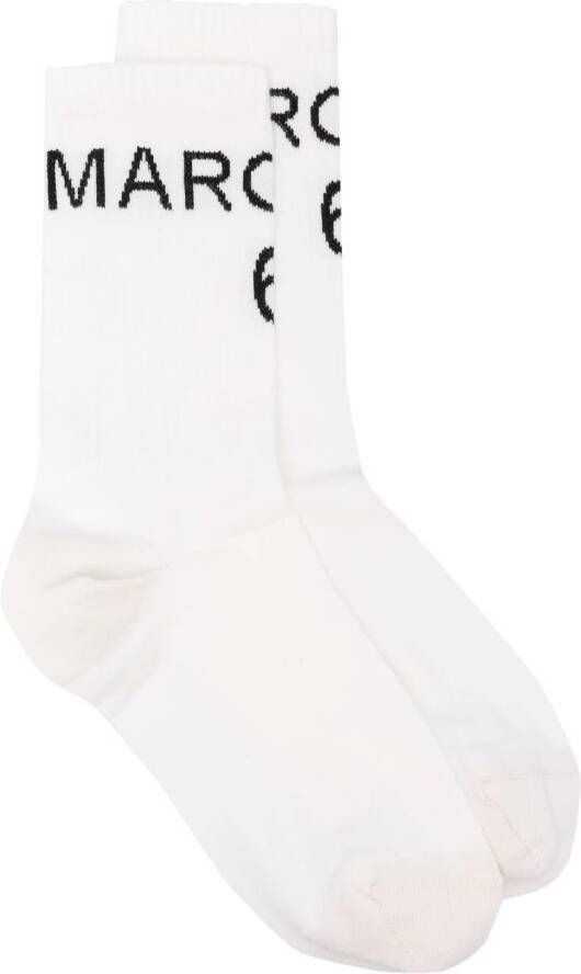 MM6 Maison Margiela 6 sokken met intarsia logo Wit